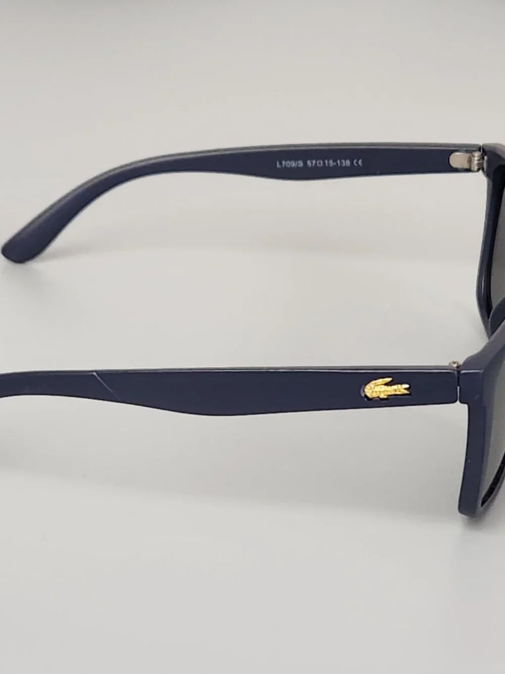 Lacoste Polarized Wayfarer Sunglasses Matte Navy Frame Dark Smoke Lens
